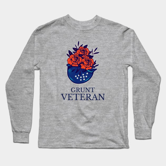 Army Veteran / Grunt / Boots / Military / USA Long Sleeve T-Shirt by Freedom & Liberty Apparel